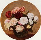 Henri Fantin-Latour A Large Bouquet of Roses painting